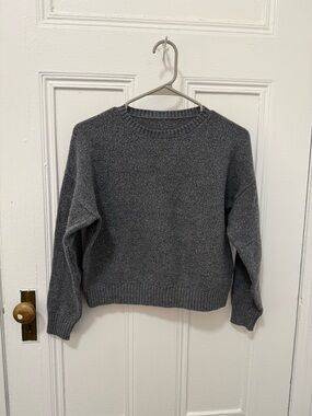 Classic Crewneck Women's Sweater in Charcoal Gray